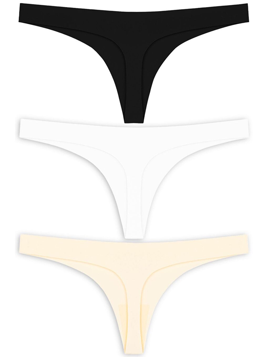 Karışık Basic Lazer Kesim Tanga Külot 3'Lü Paket - 1