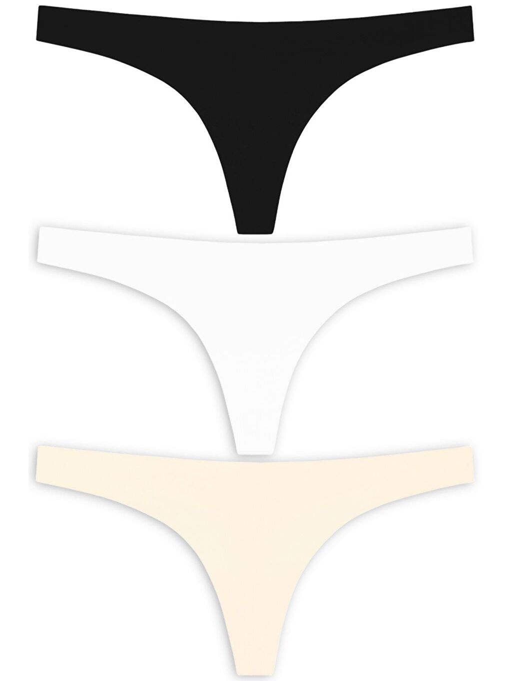 Karışık Basic Lazer Kesim Tanga Külot 3'Lü Paket - 1-4