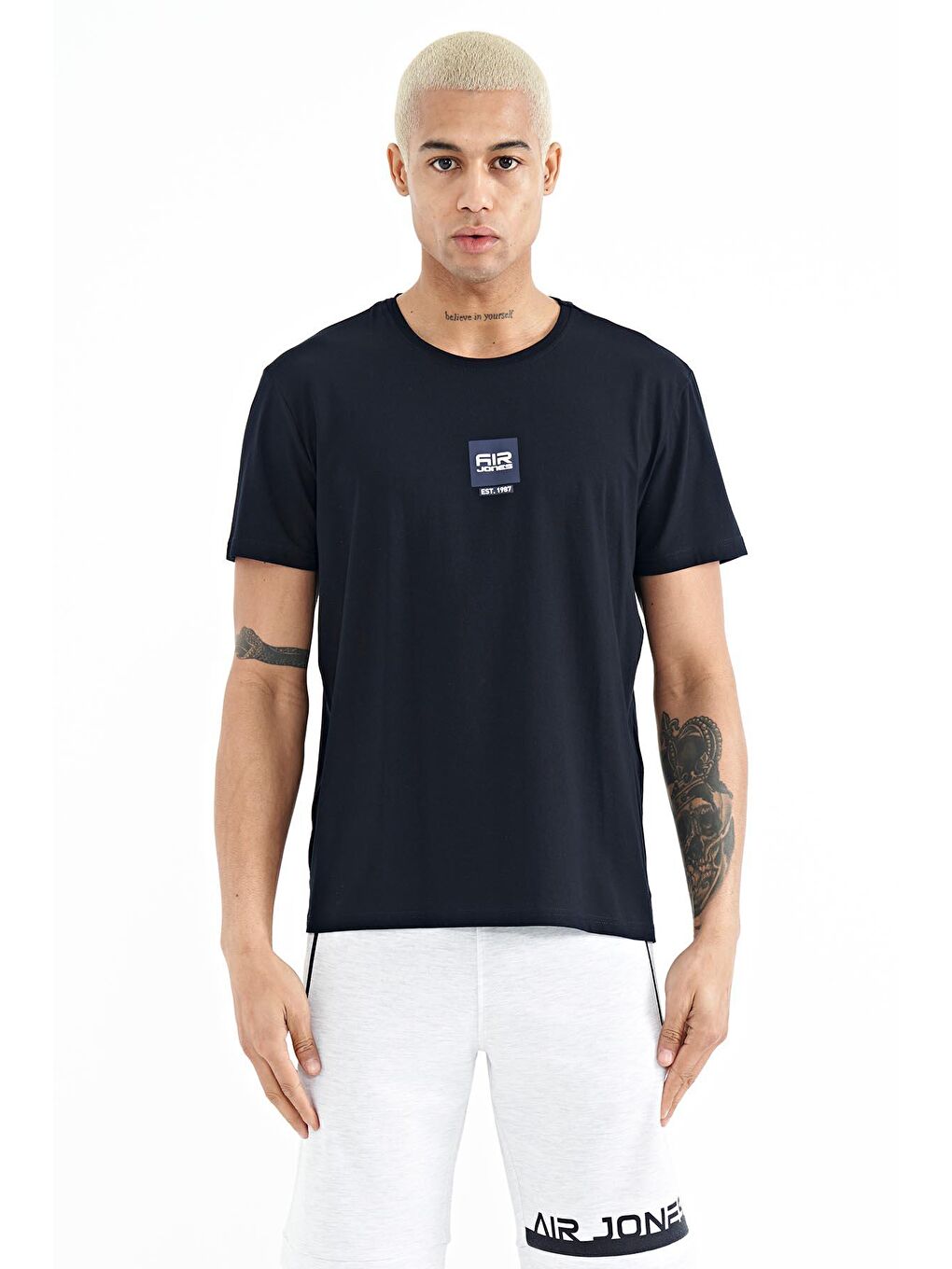 AIR JONES Bert Lacivert Standart Kalıp Erkek T-Shirt - 88210