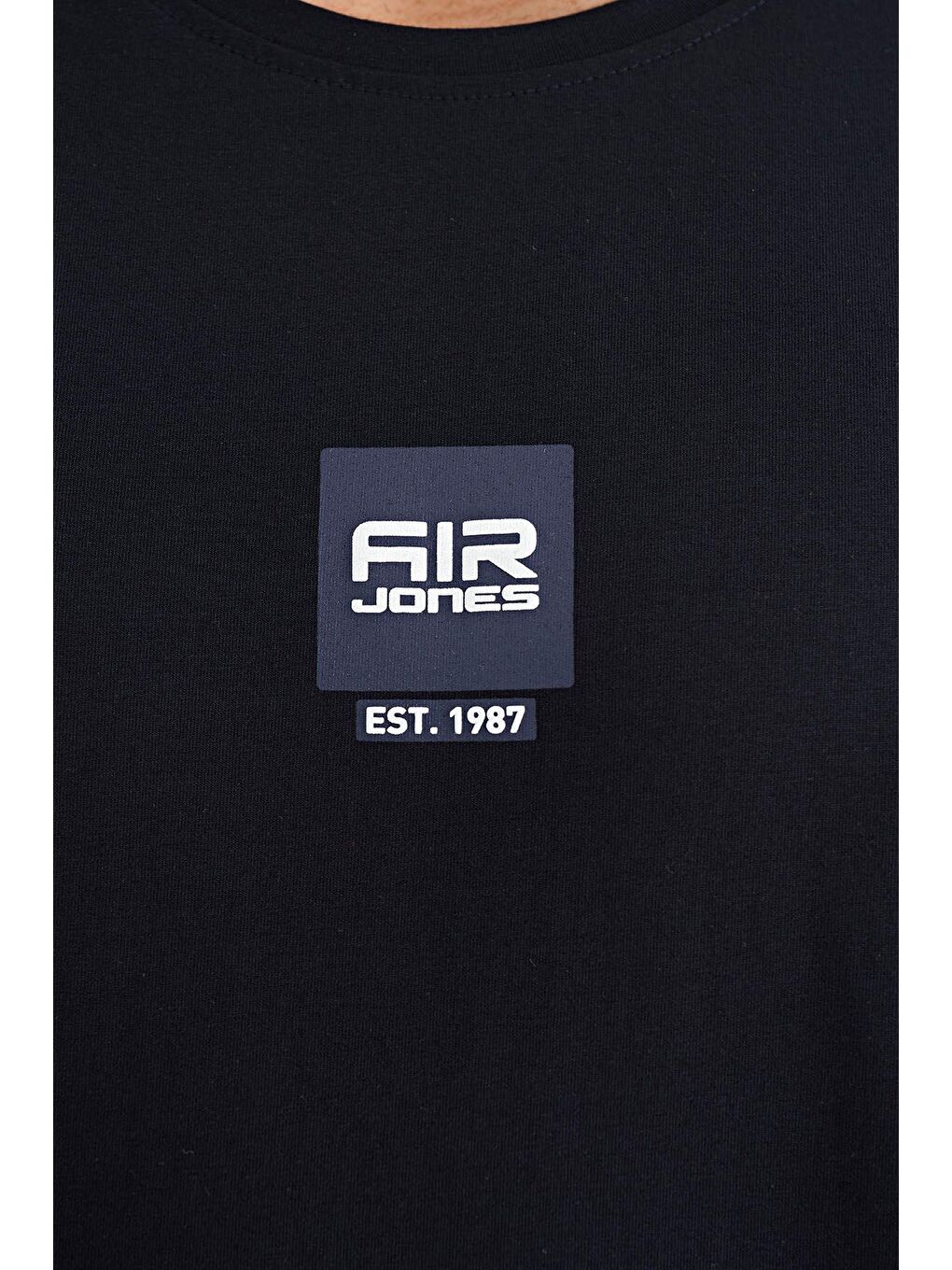 AIR JONES Bert Lacivert Standart Kalıp Erkek T-Shirt - 88210 - 1