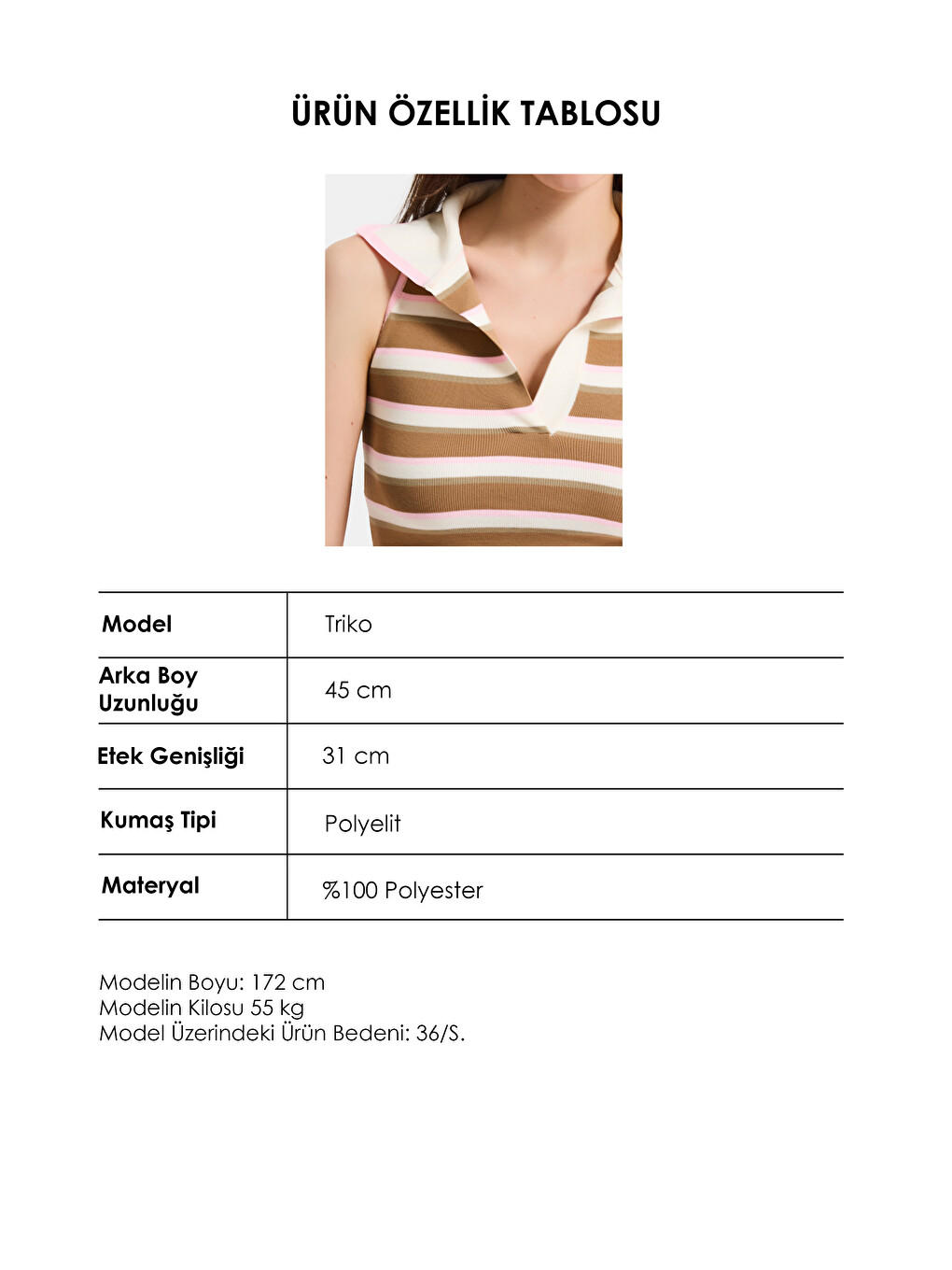 Kahverengi Kadın Kahve Bej S6-98 Crop Fit Polo Yaka İnce Yazlık Triko Body-3