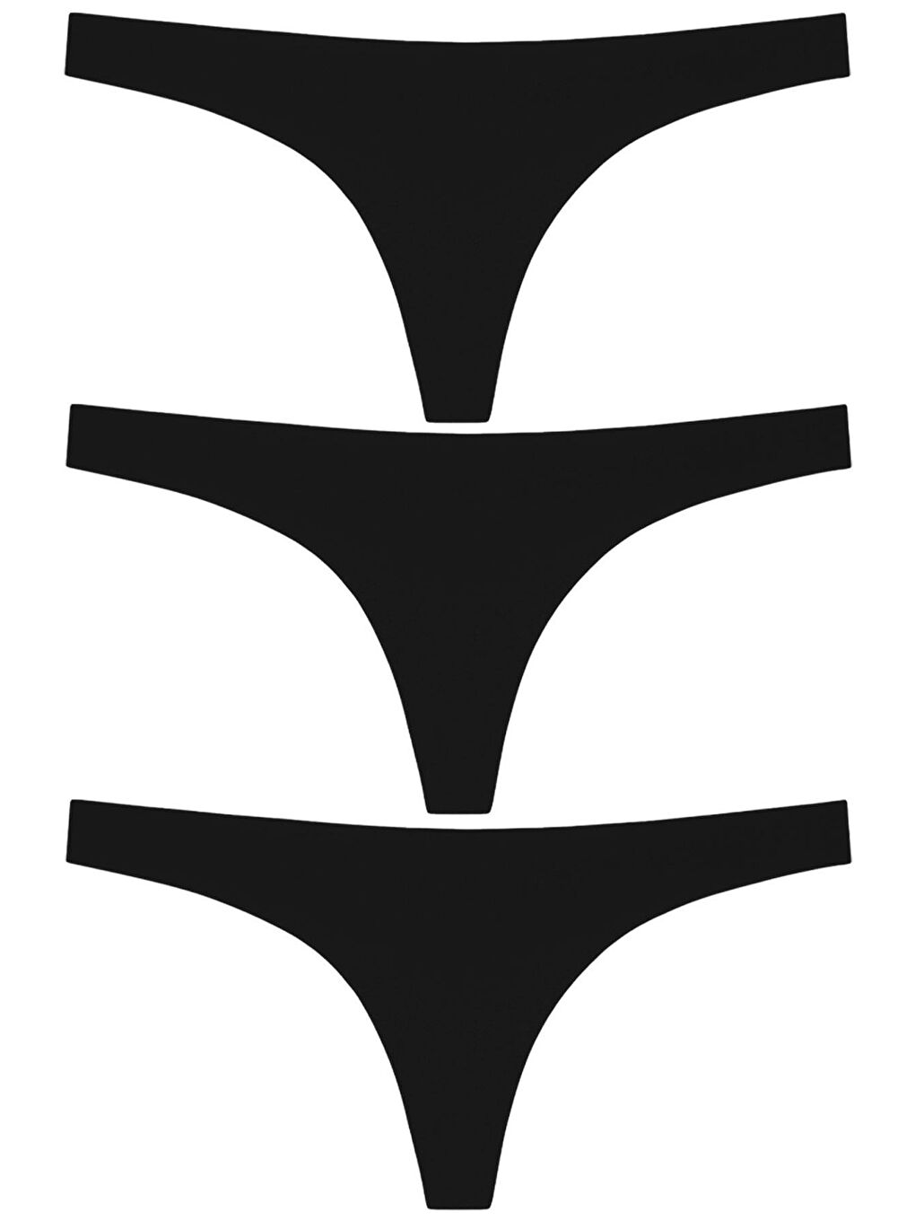 Karışık Basic Lazer Kesim Tanga Külot 3'Lü Paket - 5-4