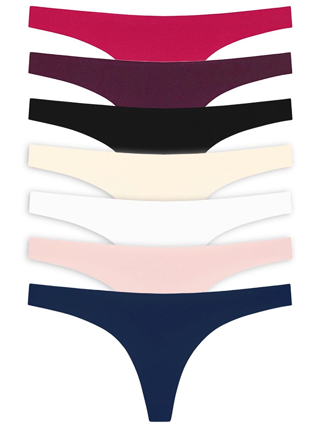 Karışık Basic Lazer Kesim Tanga Külot 7'Li Paket - 2-4