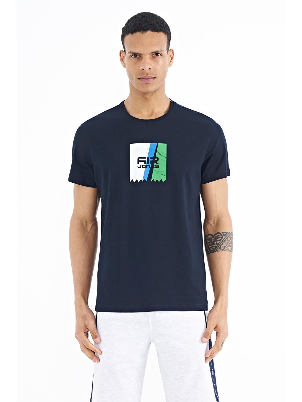 AIR JONES Lacivert Frank Lacivert Standart Kalıp Erkek T-Shirt - 88219