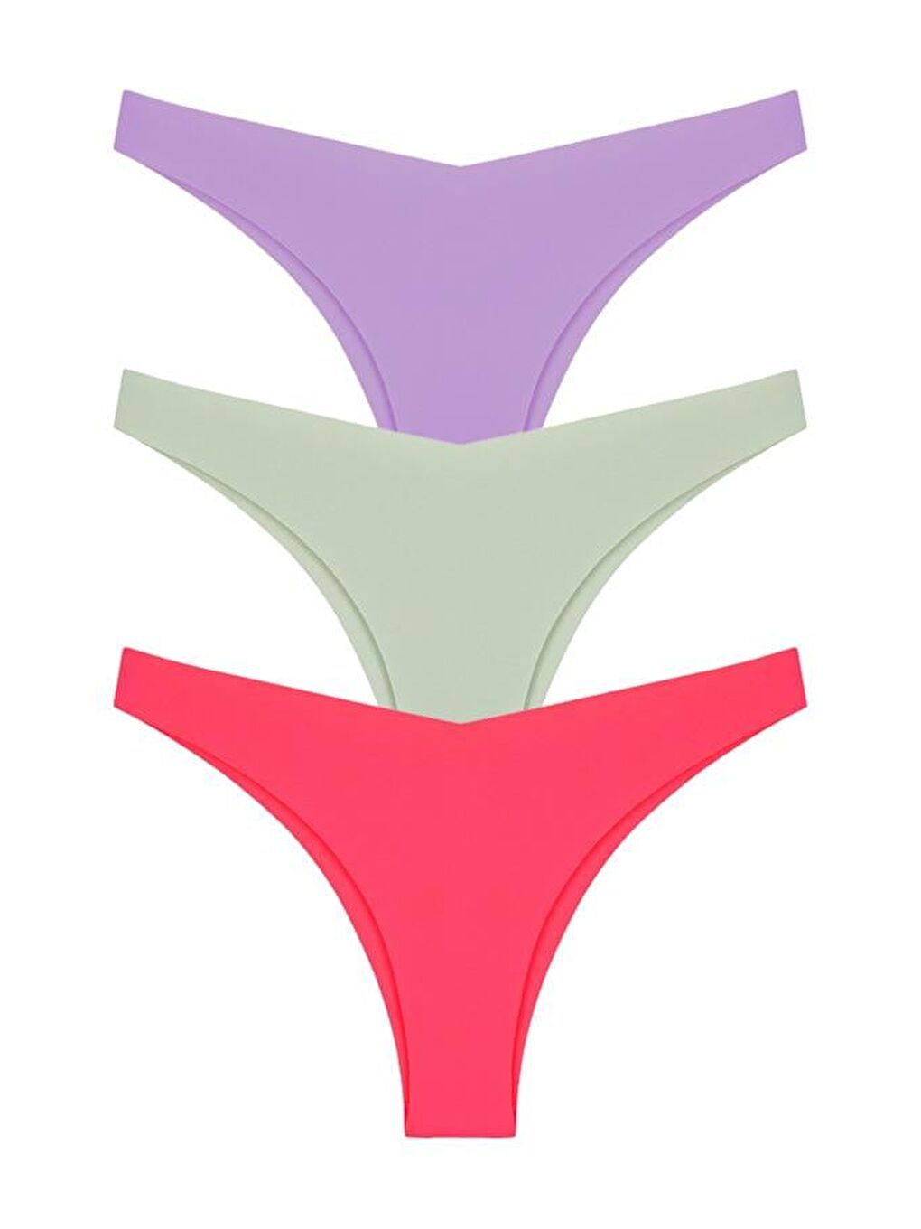Karışık Lazer Kesim Kadın Brezilya Külot 3'Lü Paket-1