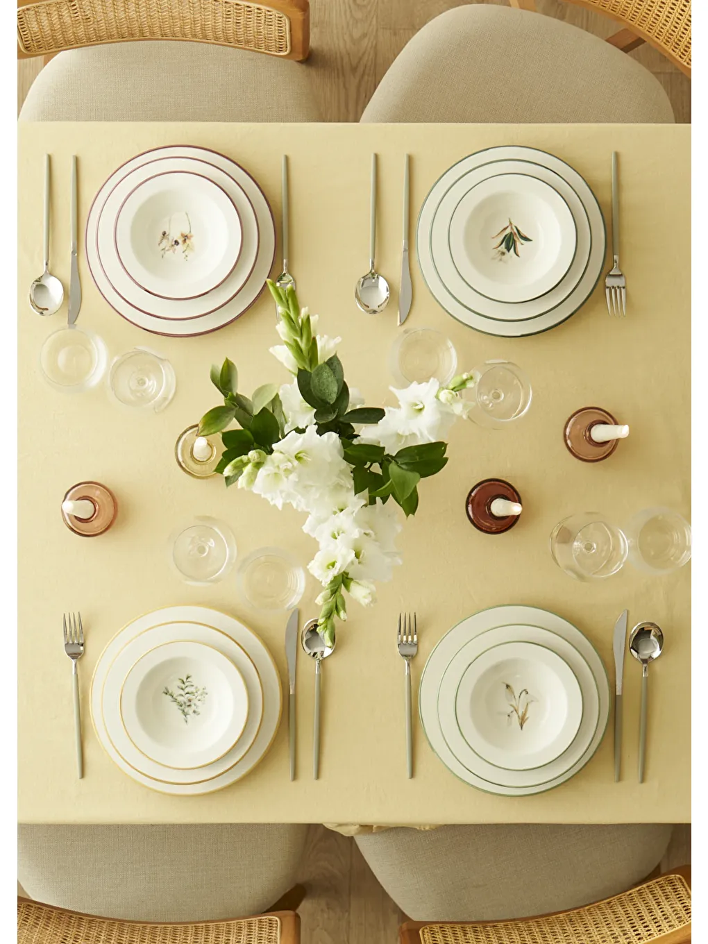 Karışık Garden Stoneware 12 Parça 4 Kişilik Yemek Takımı Mix