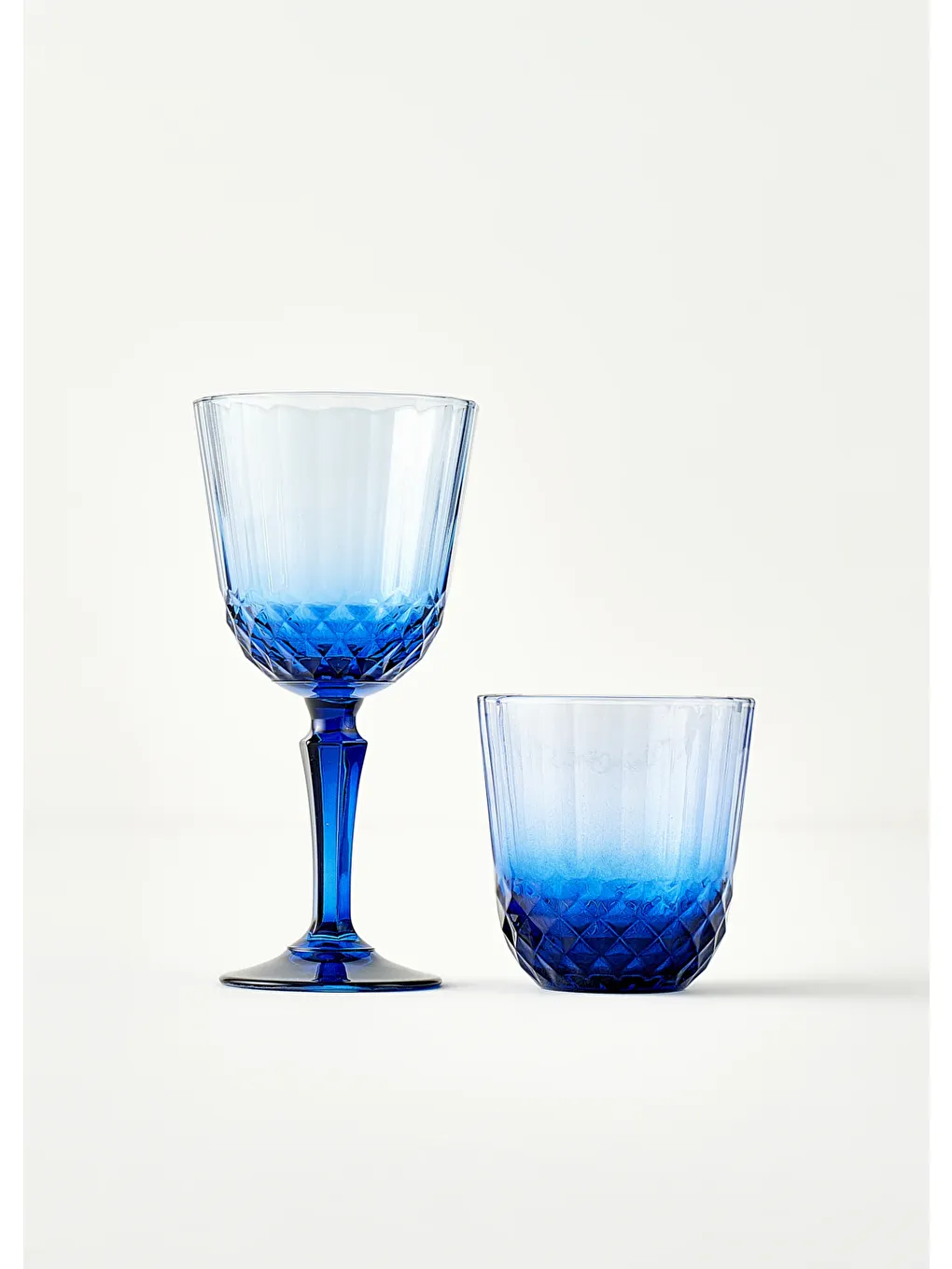 Colore Kesme Bardak-Kadeh Seti 12'li Mavi