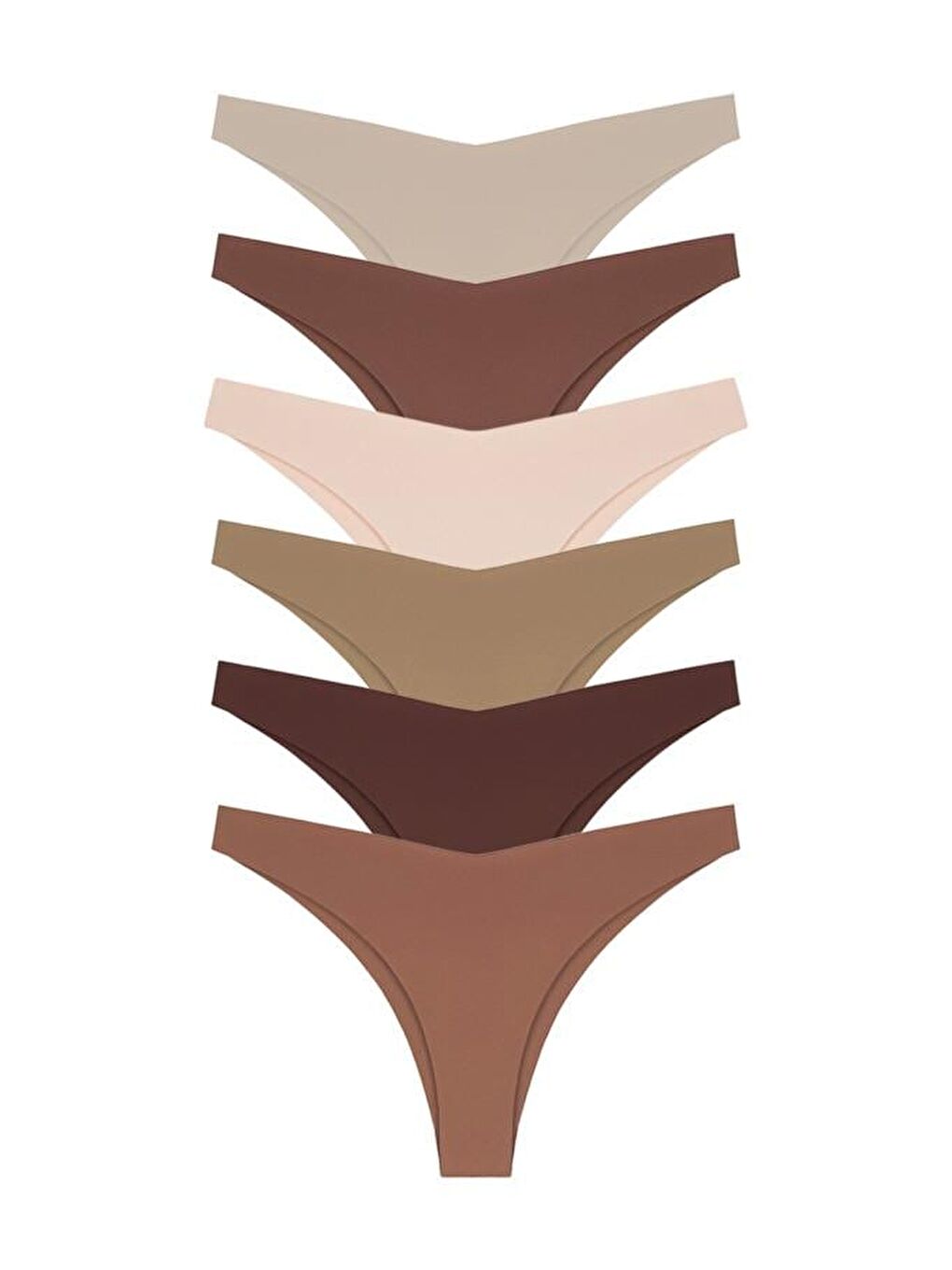 Karışık Lazer Kesim Kadın Brezilya Külot 6'Lı Paket