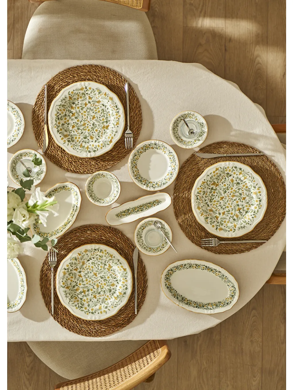 Loren Stoneware 26 Parça 6 Kişilik Kahvaltı Takımı Sarı
