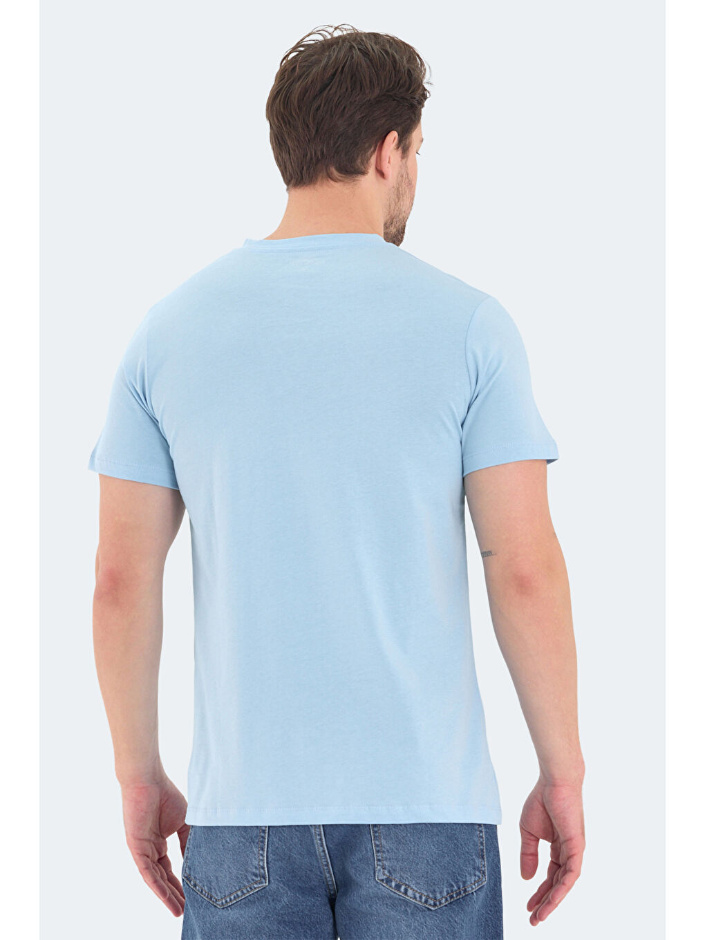 RIVALDO Erkek %100 Pamuk Tişört Mavi-1