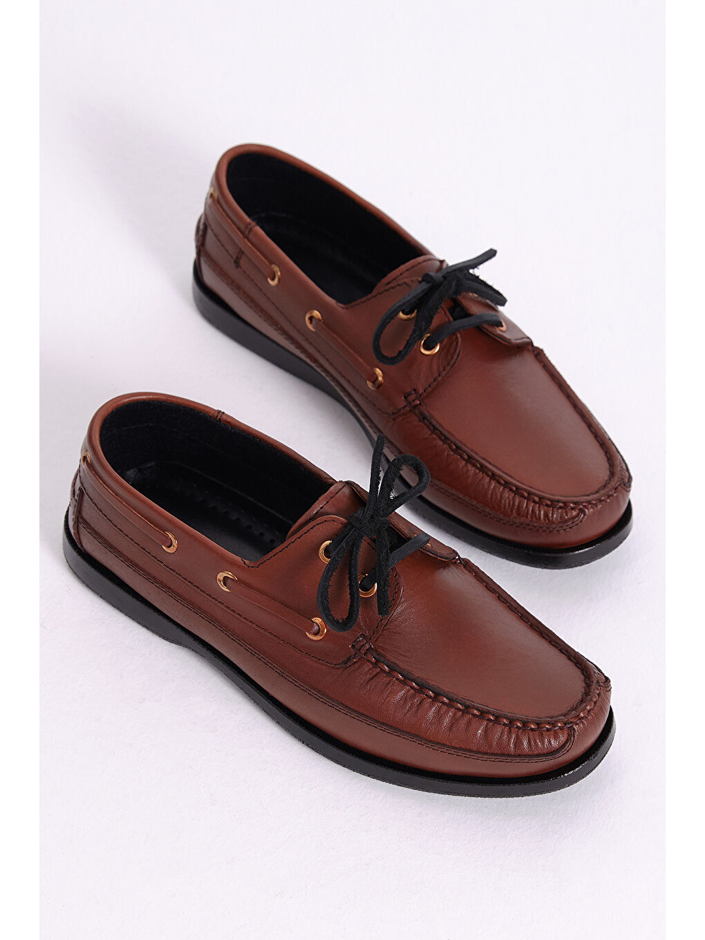 Kahverengi Erkek Taba Önü Bağcıklı Hakiki Deri Günlük Ayakkabı