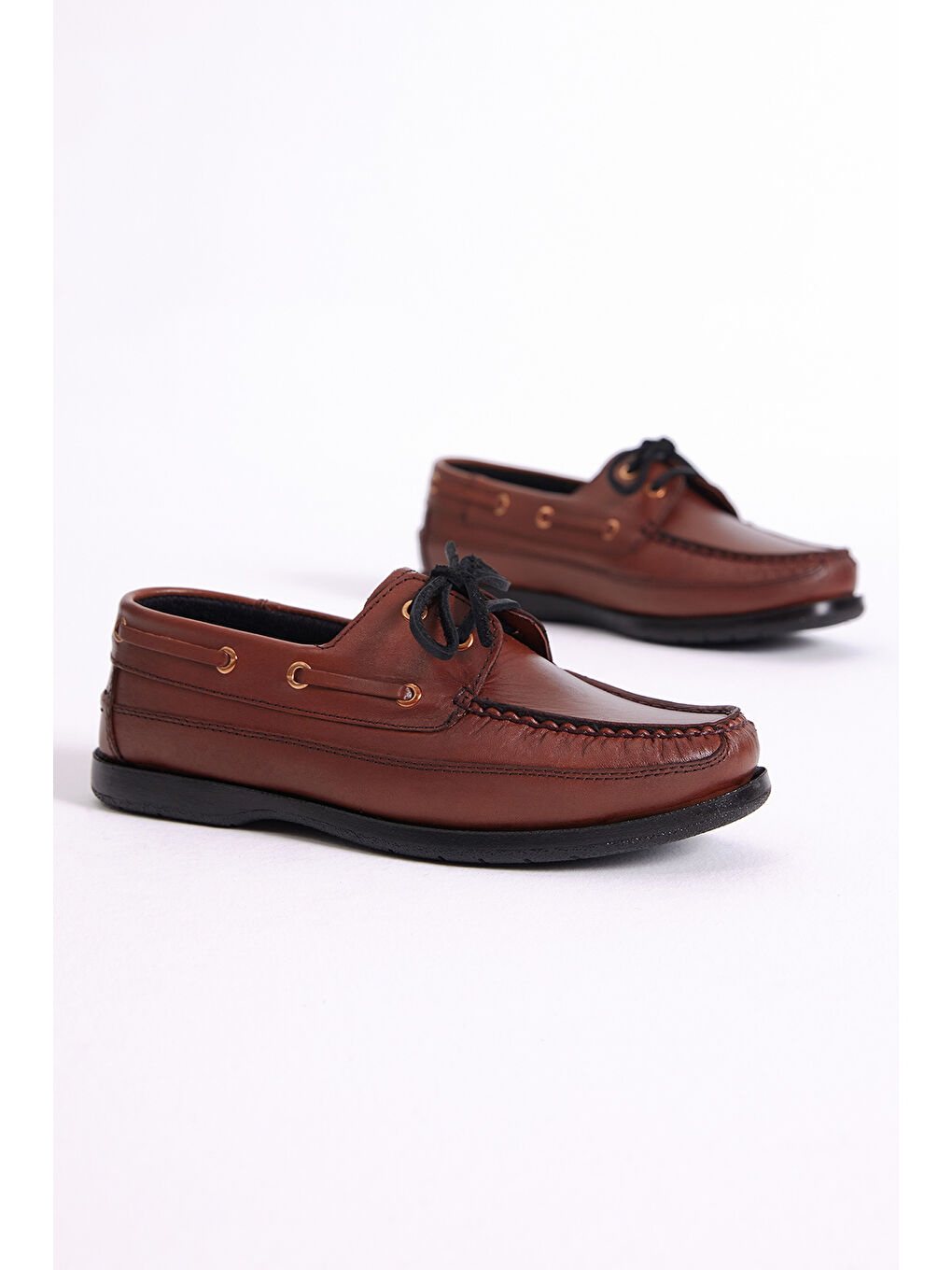 Kahverengi Erkek Taba Önü Bağcıklı Hakiki Deri Günlük Ayakkabı-1