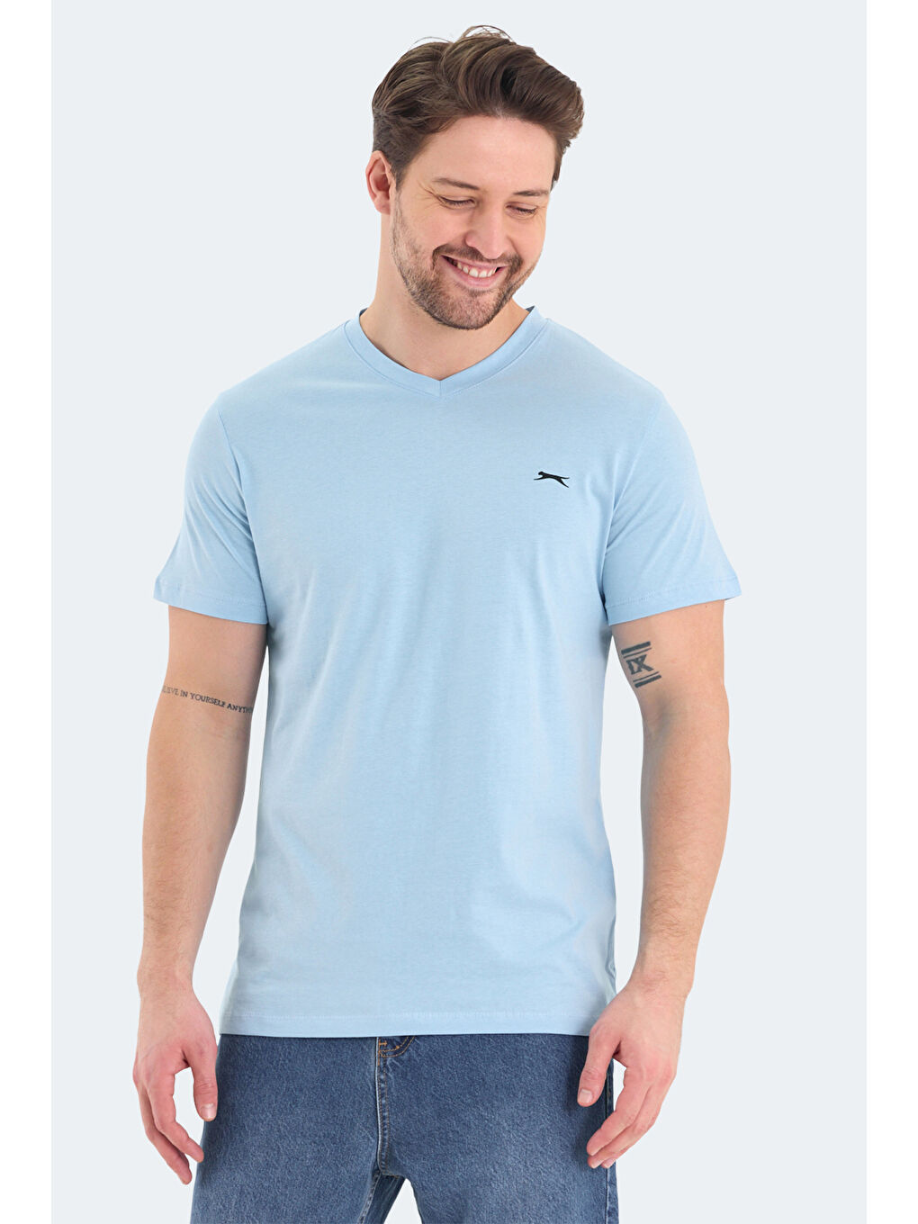 RIVALDO Erkek %100 Pamuk Tişört Mavi-3