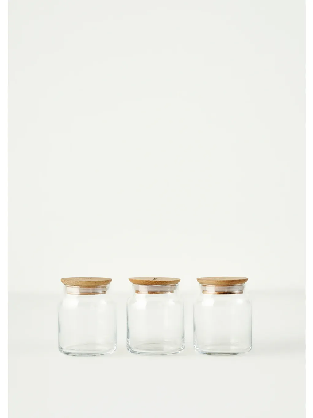 Bej Joye Ahşap Kapaklı 3'lü Kavanoz Seti