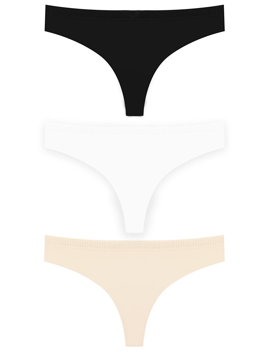 Karışık Basic File Lastlikli Lazer Kesim Brezilya Külot 3'Lü Paket - 3-4