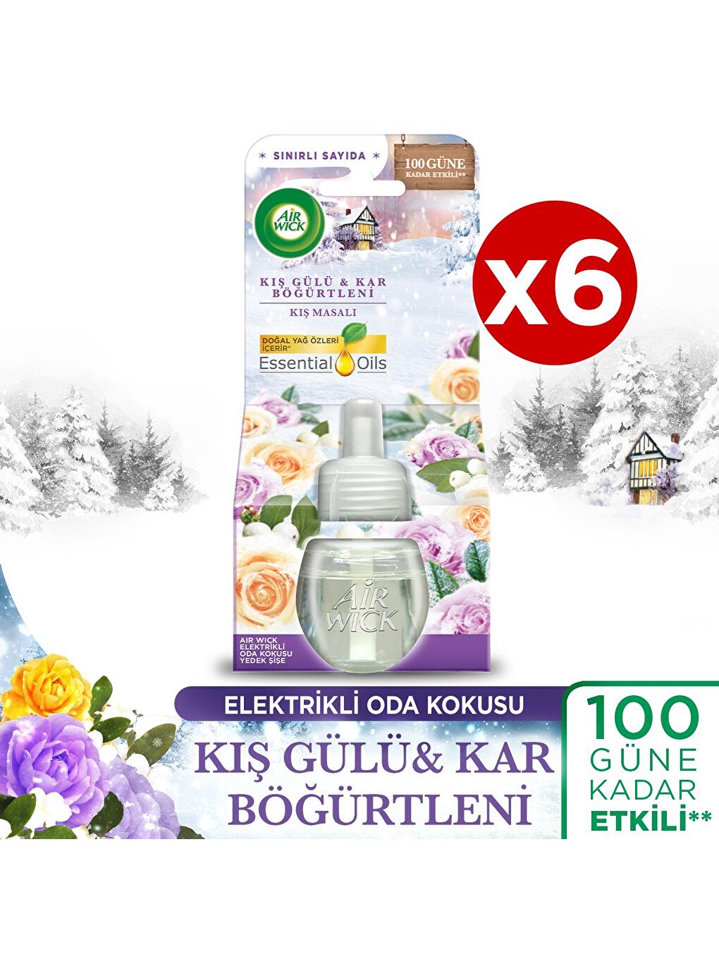 Renksiz Elektrikli Oda Kokusu Yedek Şişe Kış Masalı X 6