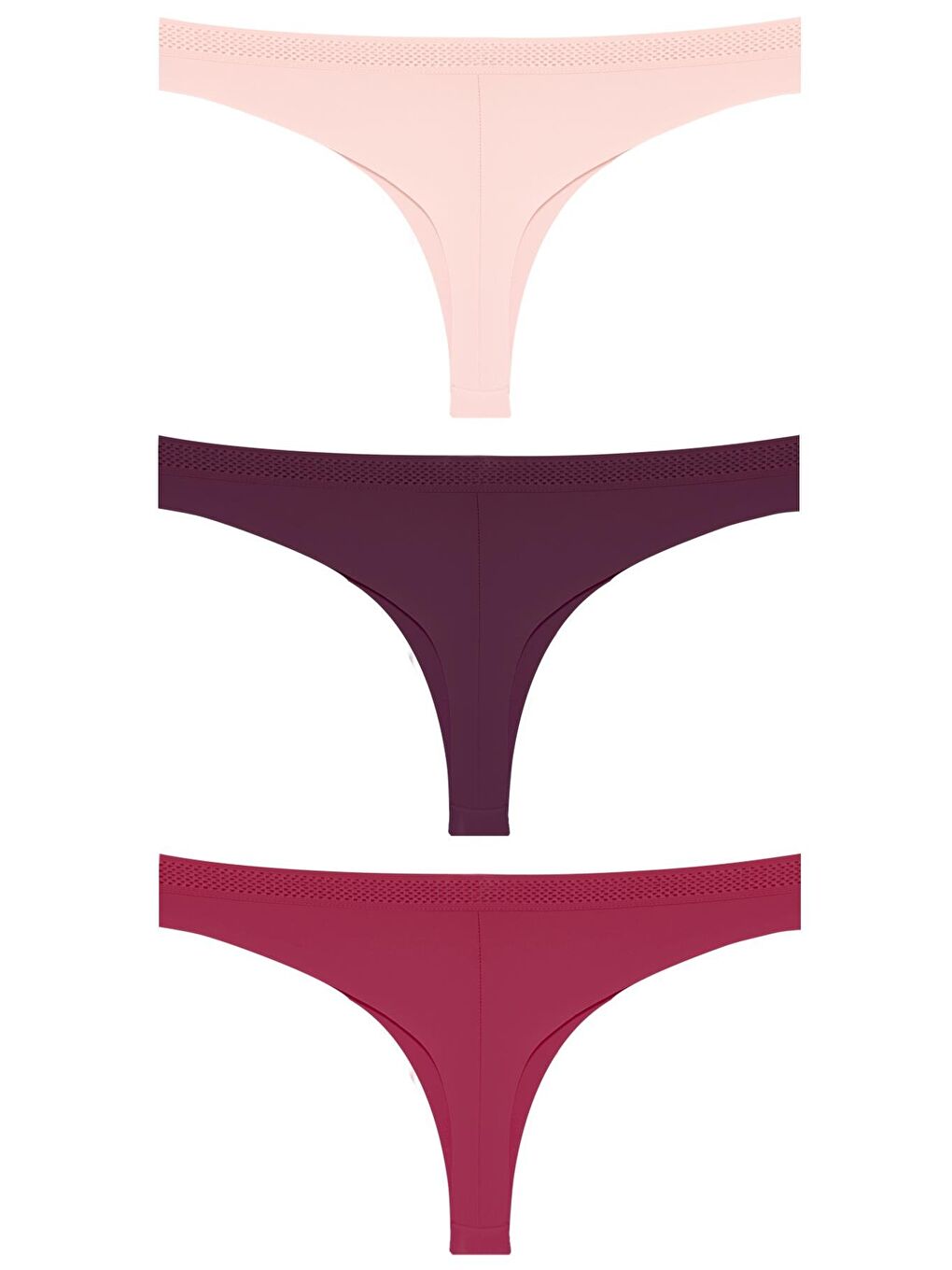 Karışık Basic File Lastlikli Lazer Kesim Brezilya Külot 3'Lü Paket