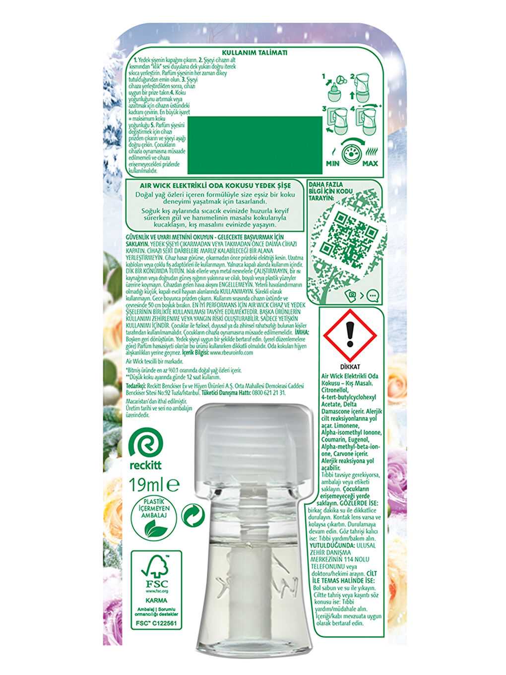 Renksiz Elektrikli Oda Kokusu Yedek Şişe Kış Masalı X 6-8