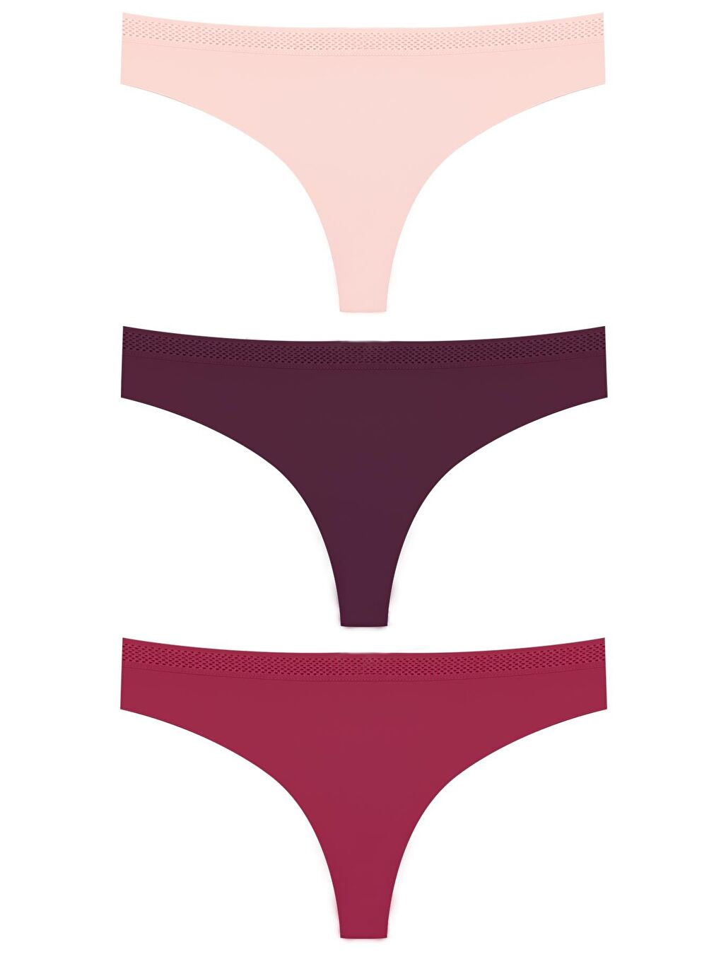 Karışık Basic File Lastlikli Lazer Kesim Brezilya Külot 3'Lü Paket-4