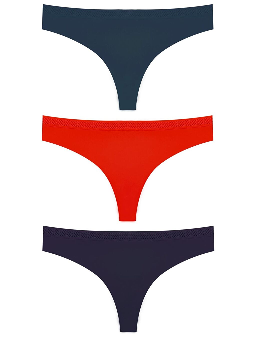 Karışık Basic Lazer Kesim File Lastikli Brezilya Külot 3'Lü Paket - 5-4