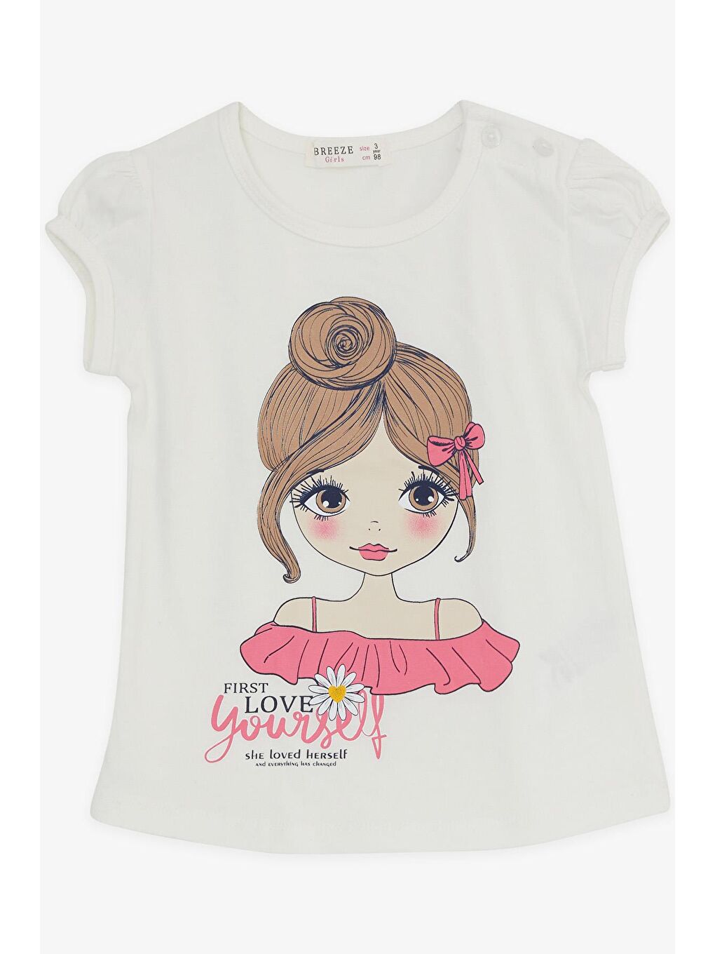 Kız Çocuk Kapri Taytlı Takım Kız Baskılı Ekru (1.5 Yaş)-2