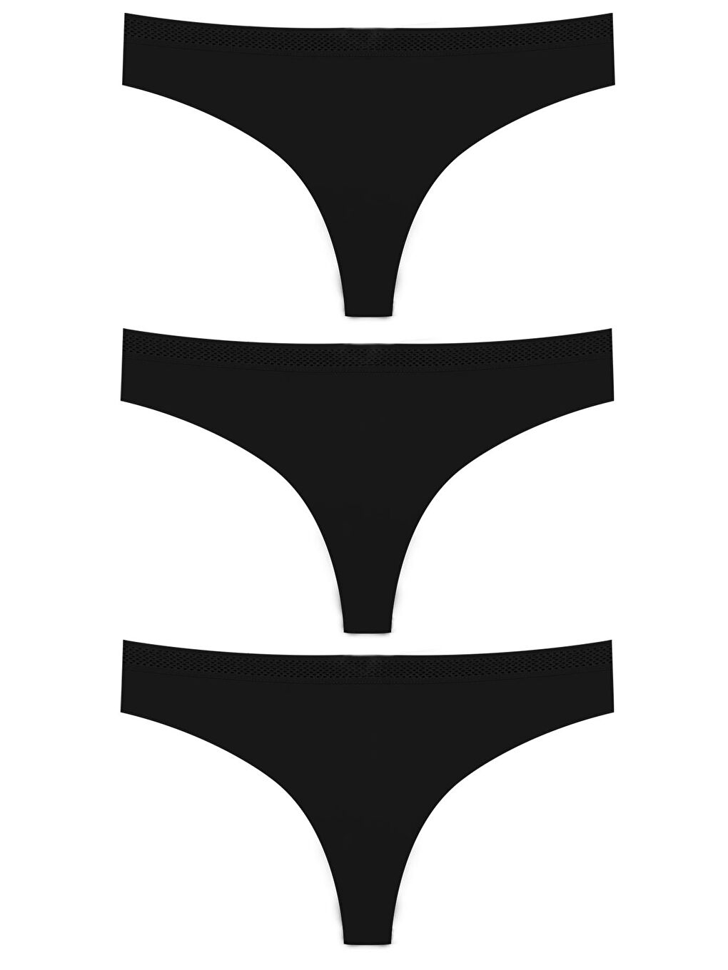 Karışık Basic Lazer Kesim File Lastikli Brezilya Külot 3'Lü Paket - 4-4