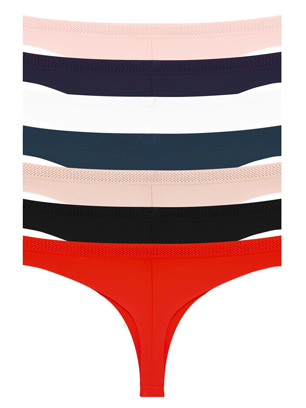 Karışık Basic Lazer Kesim File Lastikli Brezilya Külot 7'Li Paket