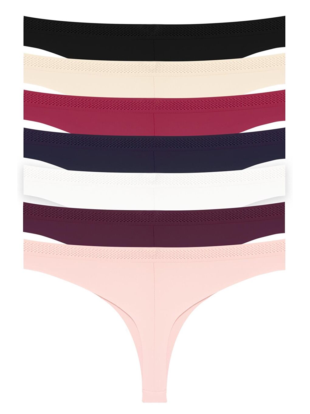 Karışık Basic Lazer Kesim File Lastikli Brezilya Külot 7'Li Paket - 2