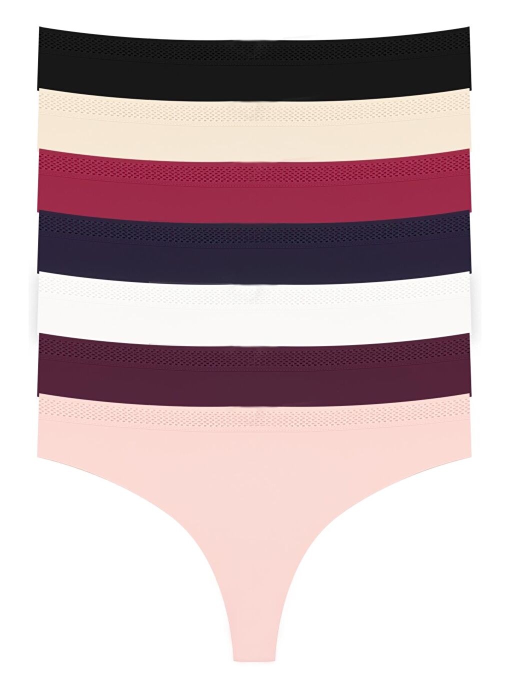 Karışık Basic Lazer Kesim File Lastikli Brezilya Külot 7'Li Paket - 2-4