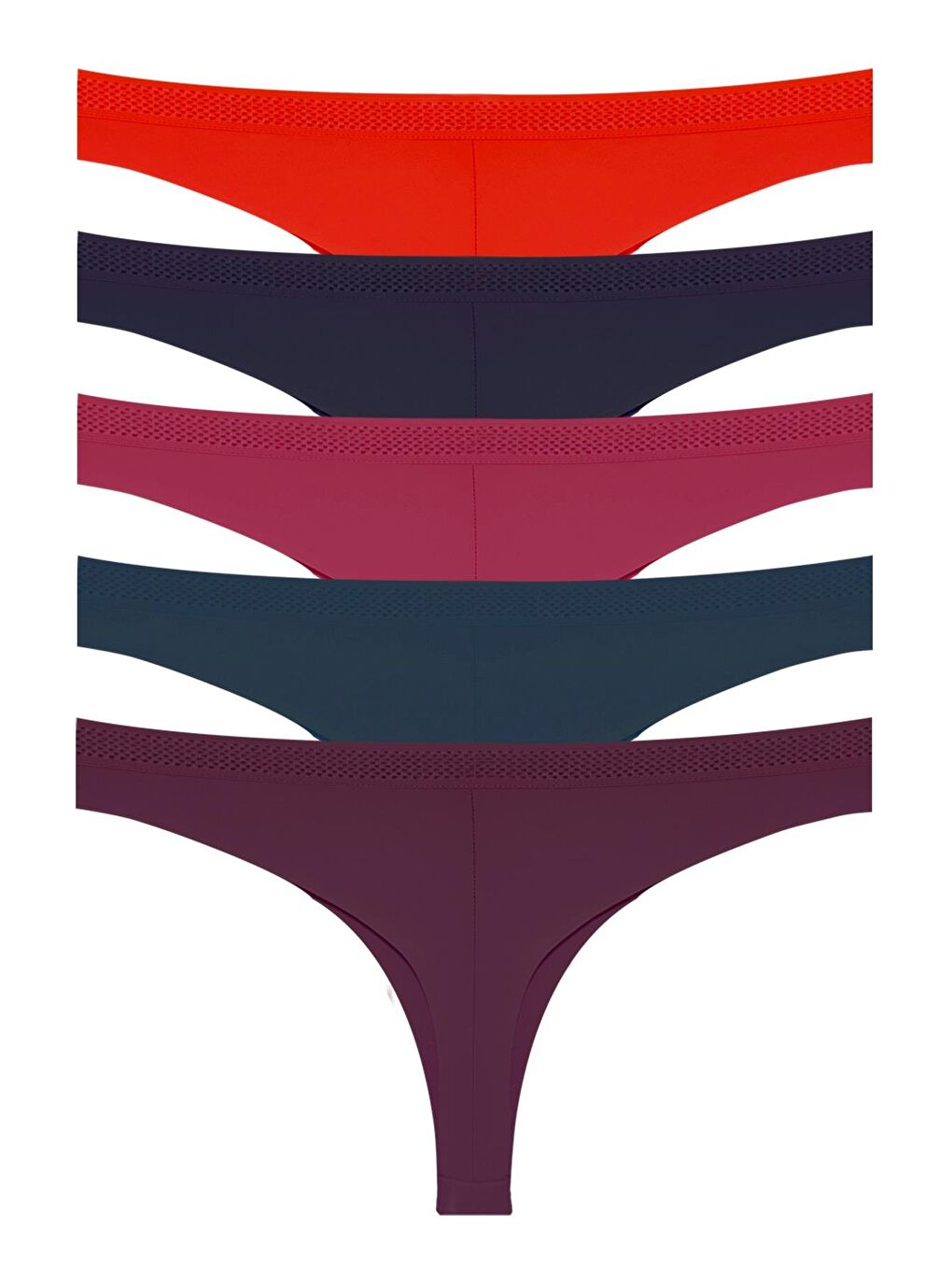 Karışık Basic Lazer Kesim File Lastikli Brezilya Külot 5'Li Paket - 2