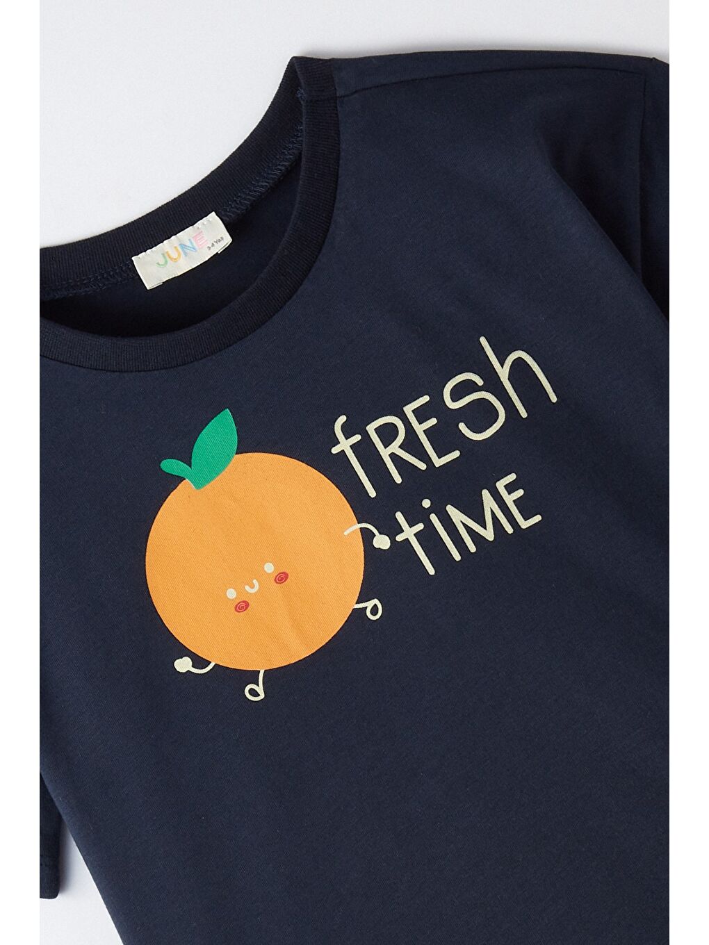 Lacivert Erkek Çocuk Gögüste Baskılı Dokulu Şort Takım-2