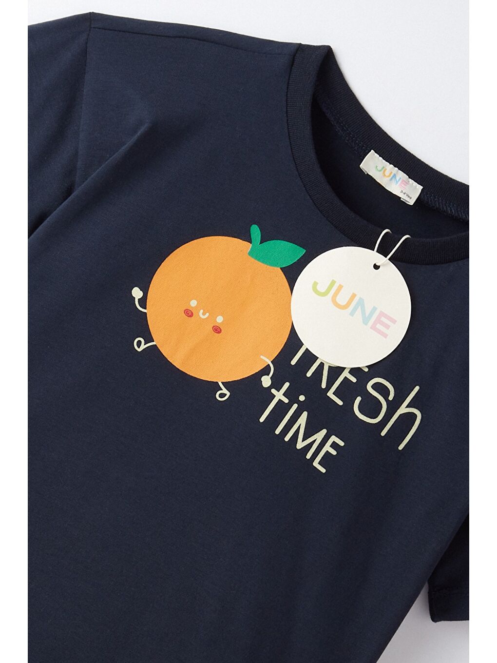 Lacivert Erkek Çocuk Gögüste Baskılı Dokulu Şort Takım-3