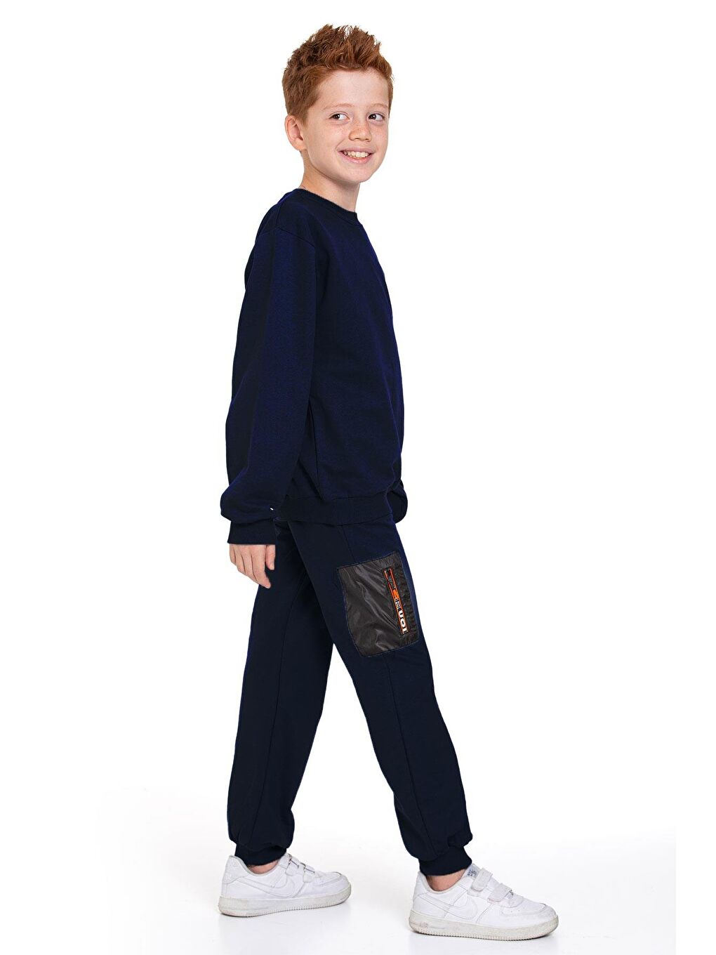 Fermuar Detaylı Lacivert Renk Erkek Çocuk Eşofman Takım-1