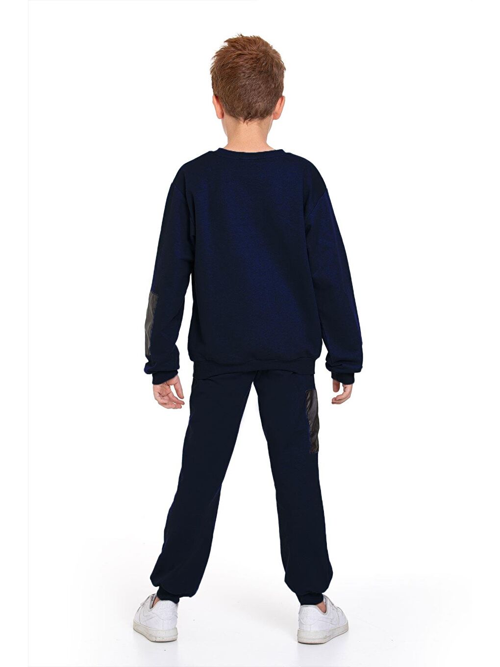 Fermuar Detaylı Lacivert Renk Erkek Çocuk Eşofman Takım-2