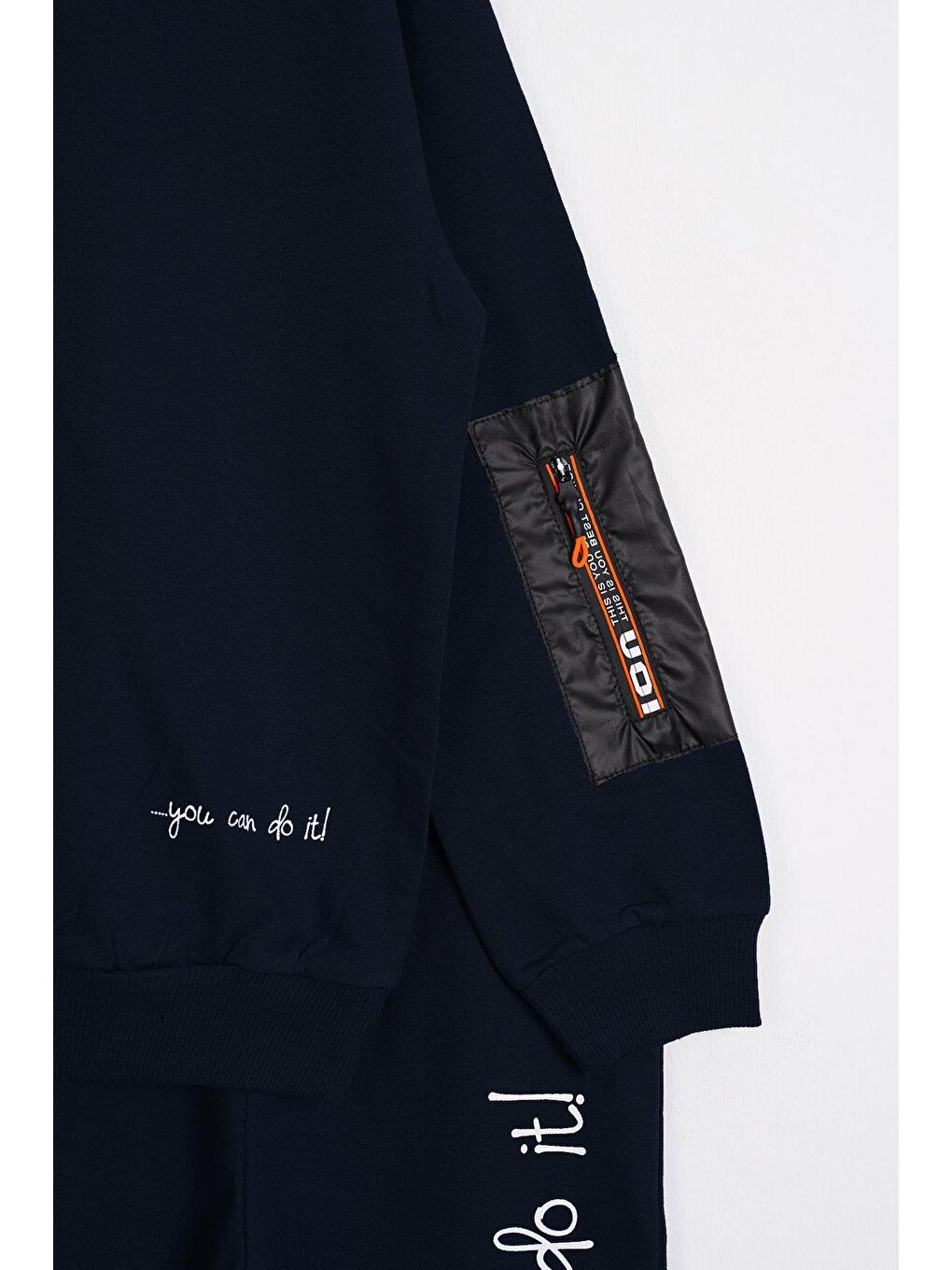 Fermuar Detaylı Lacivert Renk Erkek Çocuk Eşofman Takım-4