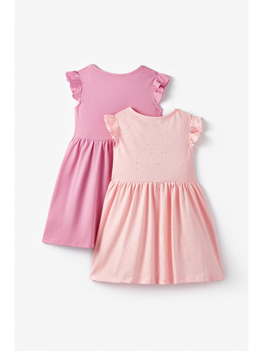 June Pembe Kız Çocuk 2Li Örme Elbise - 1