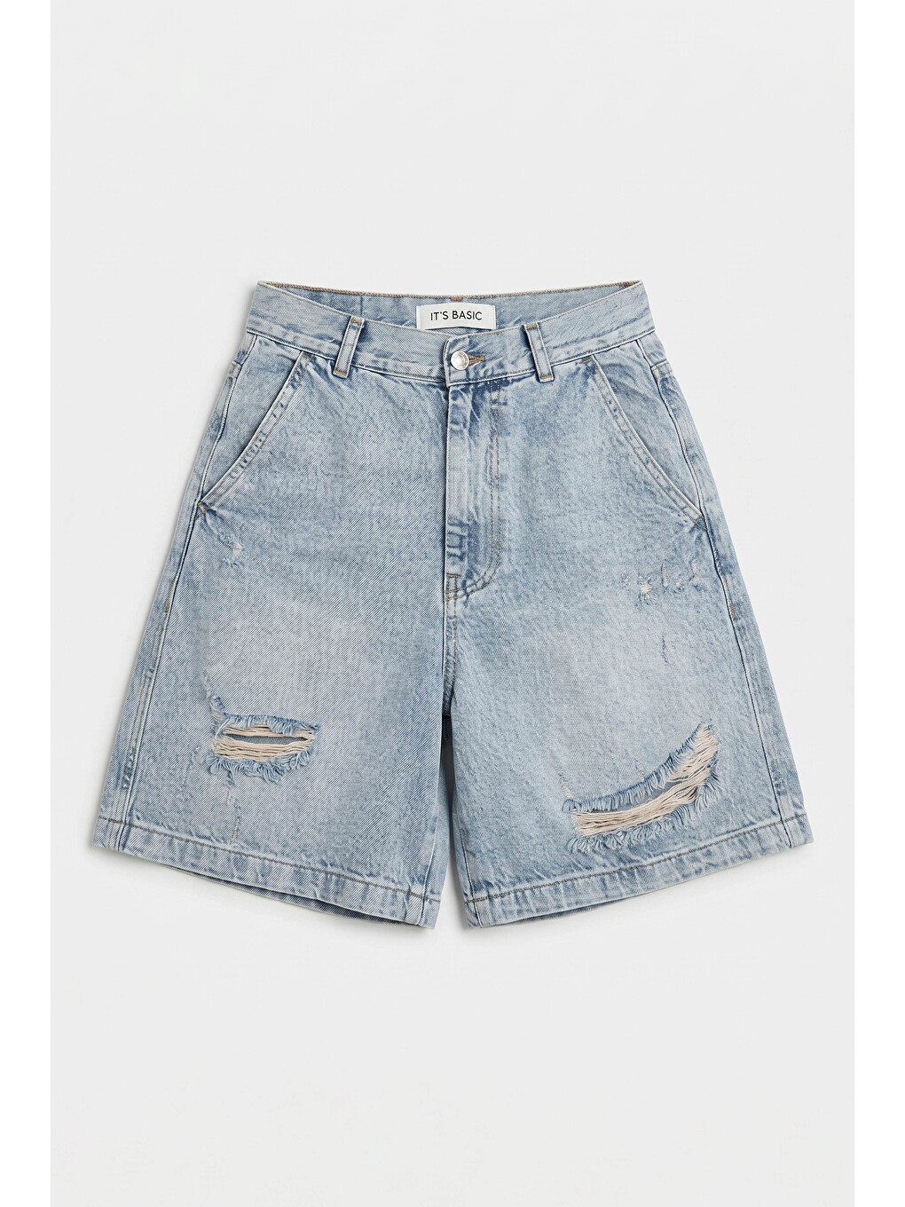 Mavi Kadın Jean Rengi 12s6-32 Skater Fit Denim Bermuda Şort