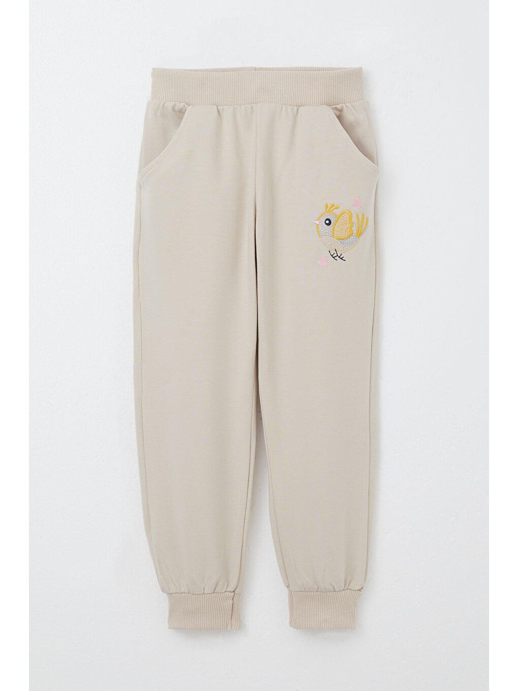 Kız Bebek Eşofman Takım Çiçek & Kuş Nakışlı Bej (1.5 Yaş)-9