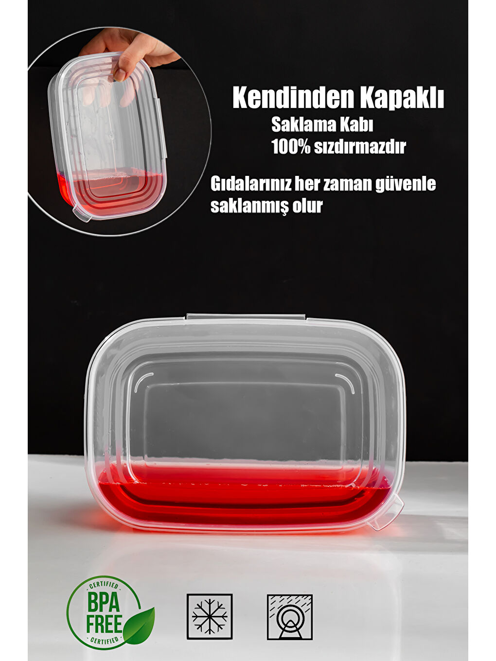 Renksiz 1072 30'lu Buzluk Düzenleyici Saklama Kabı Kendinden Kapaklı Derin Dondurucu Saklama Kabı 1Lt Şeffaf-1