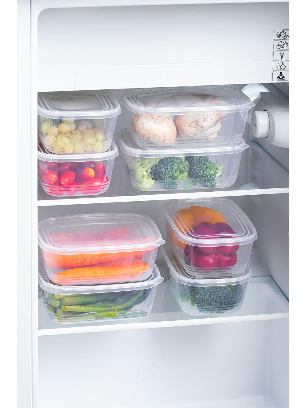 Renksiz 1072 30'lu Buzluk Düzenleyici Saklama Kabı Kendinden Kapaklı Derin Dondurucu Saklama Kabı 1Lt Şeffaf-2