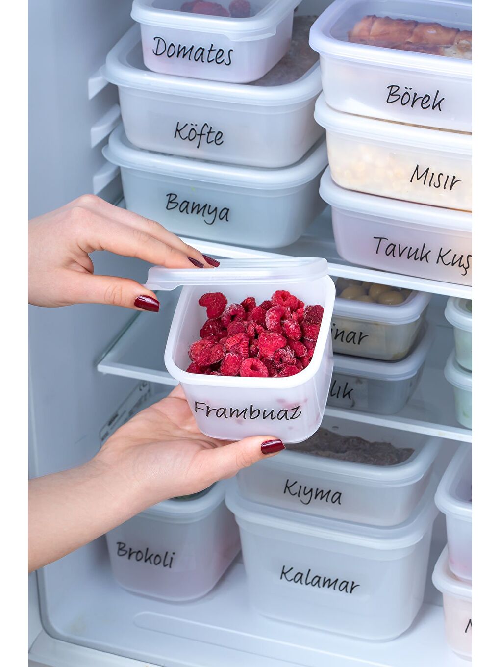 Renksiz 1126 12'lı Etiketli No Frost -25°c Derin Dondurucu Mikrodalga Yiyecek Erzak Saklama Kabı Seti Beyaz-4