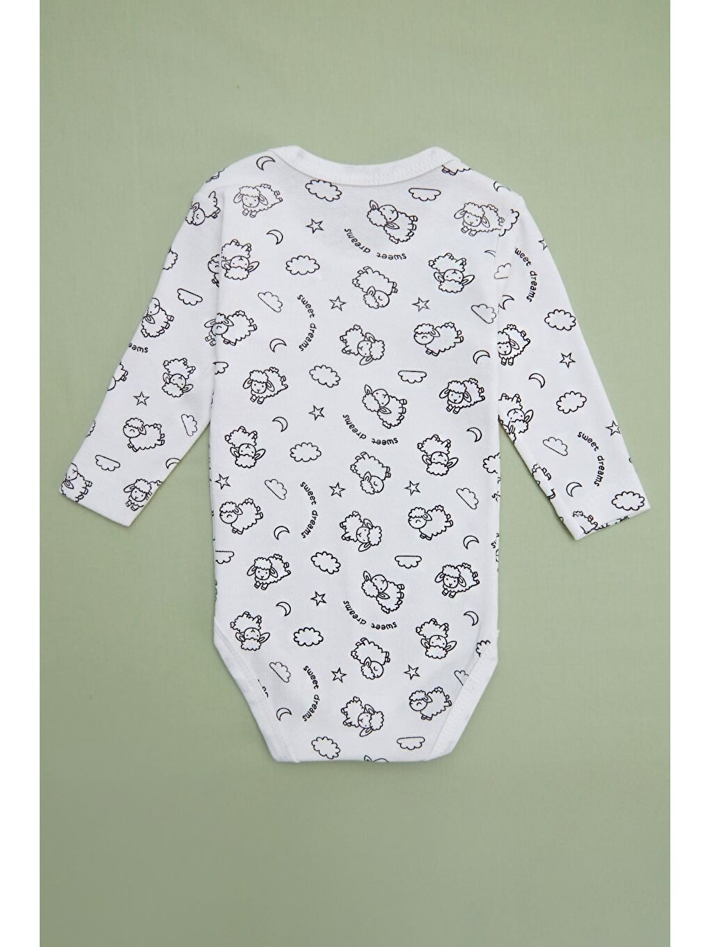 Ekru Yıldız Baskılı Unisex Çocuk Zıbın-2