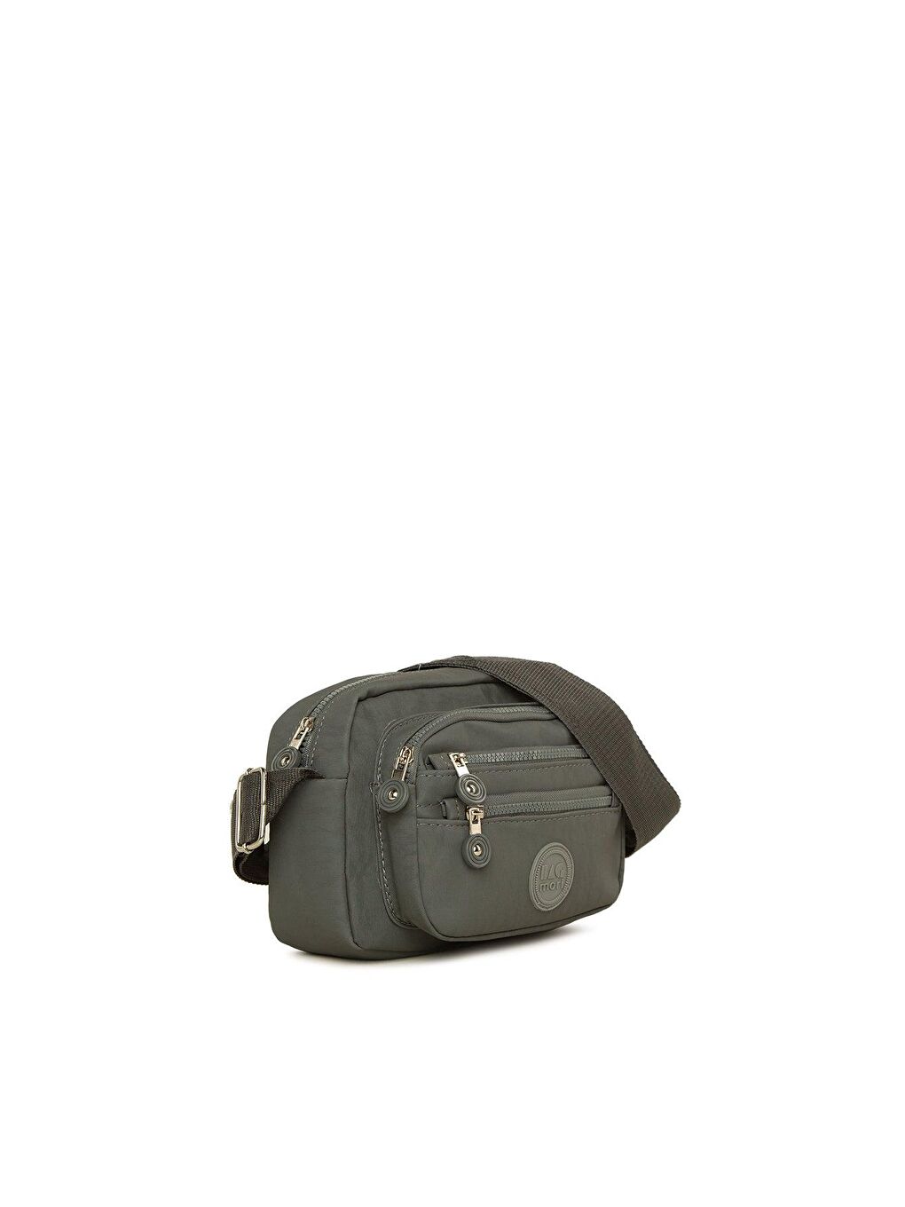 Gri Oturtma Cepli Çok Fermuarlı Çanta-1