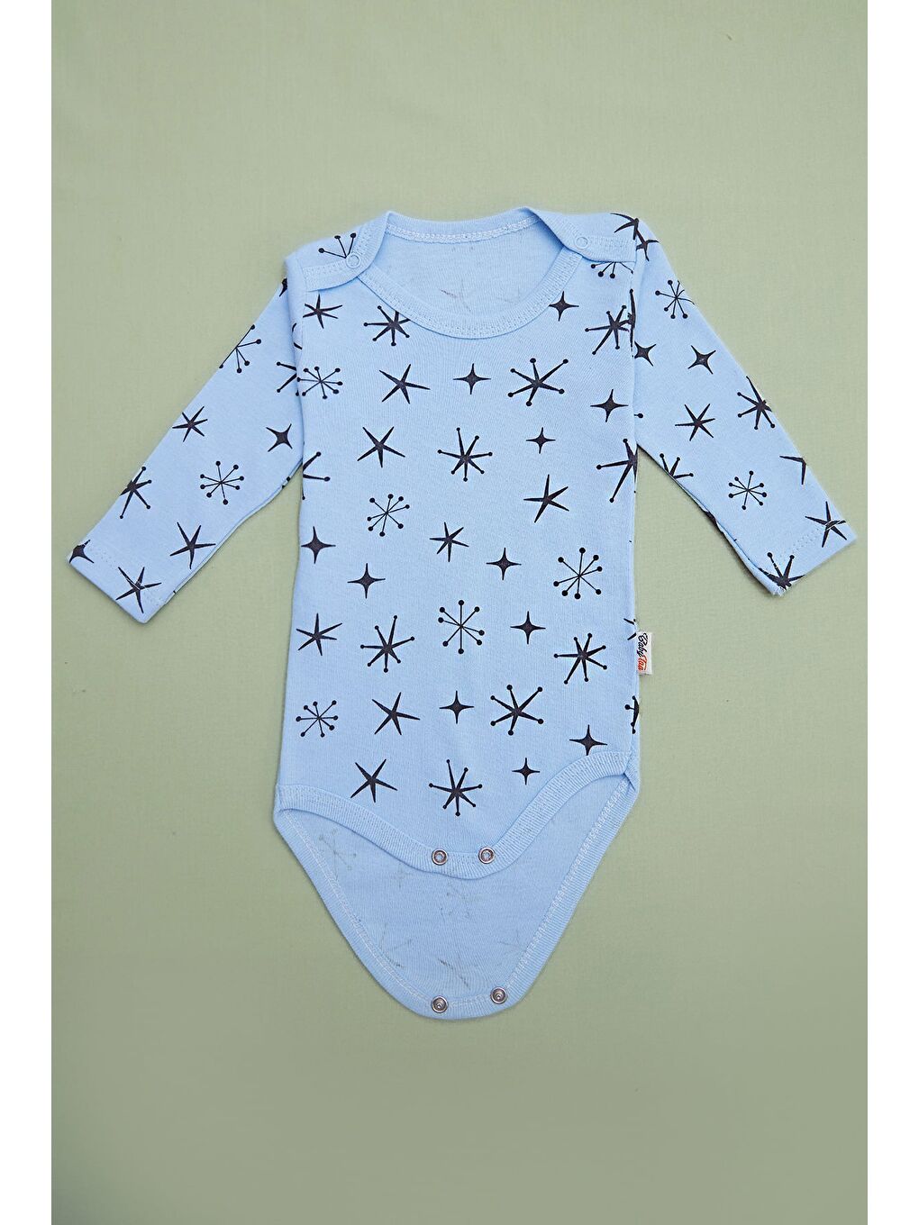 Mavi Yıldız Baskılı Unisex Çocuk Zıbın-4