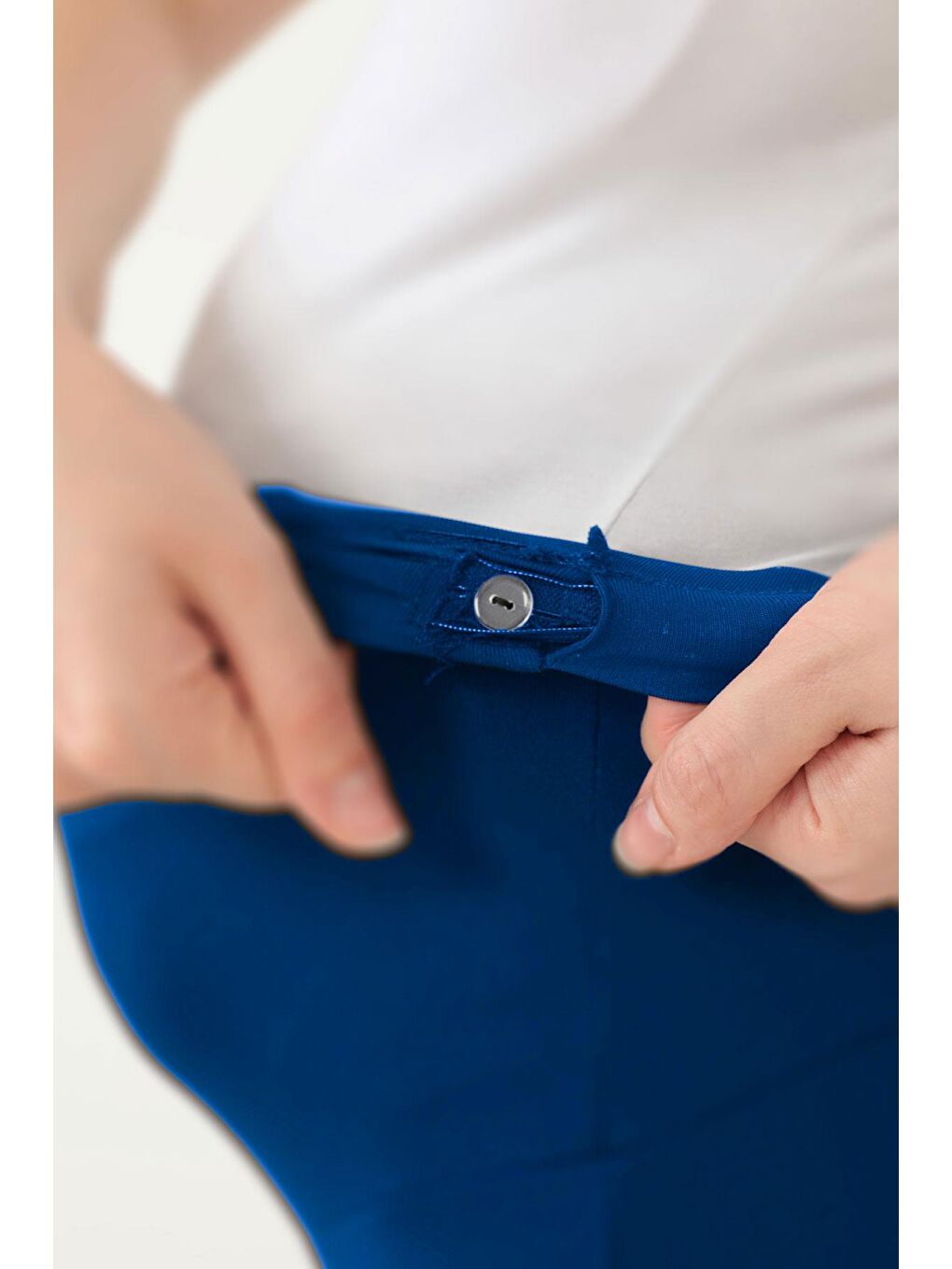 Lacivert Yüksek Bel Hamile İspanyol Paça Kadın Tayt-6