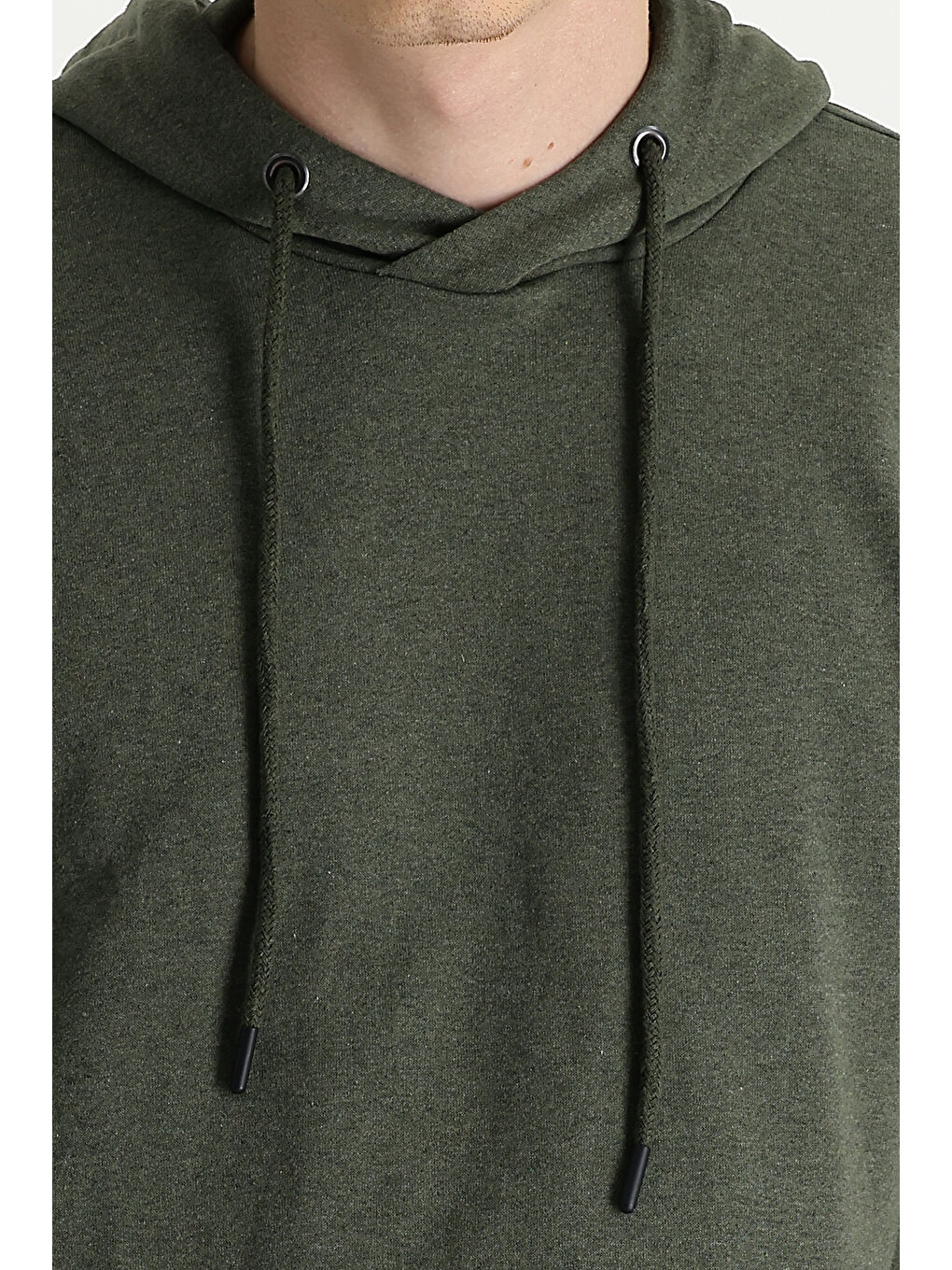 Haki Kapüşonlu Oversize Pamuklu Sweatshirt-2