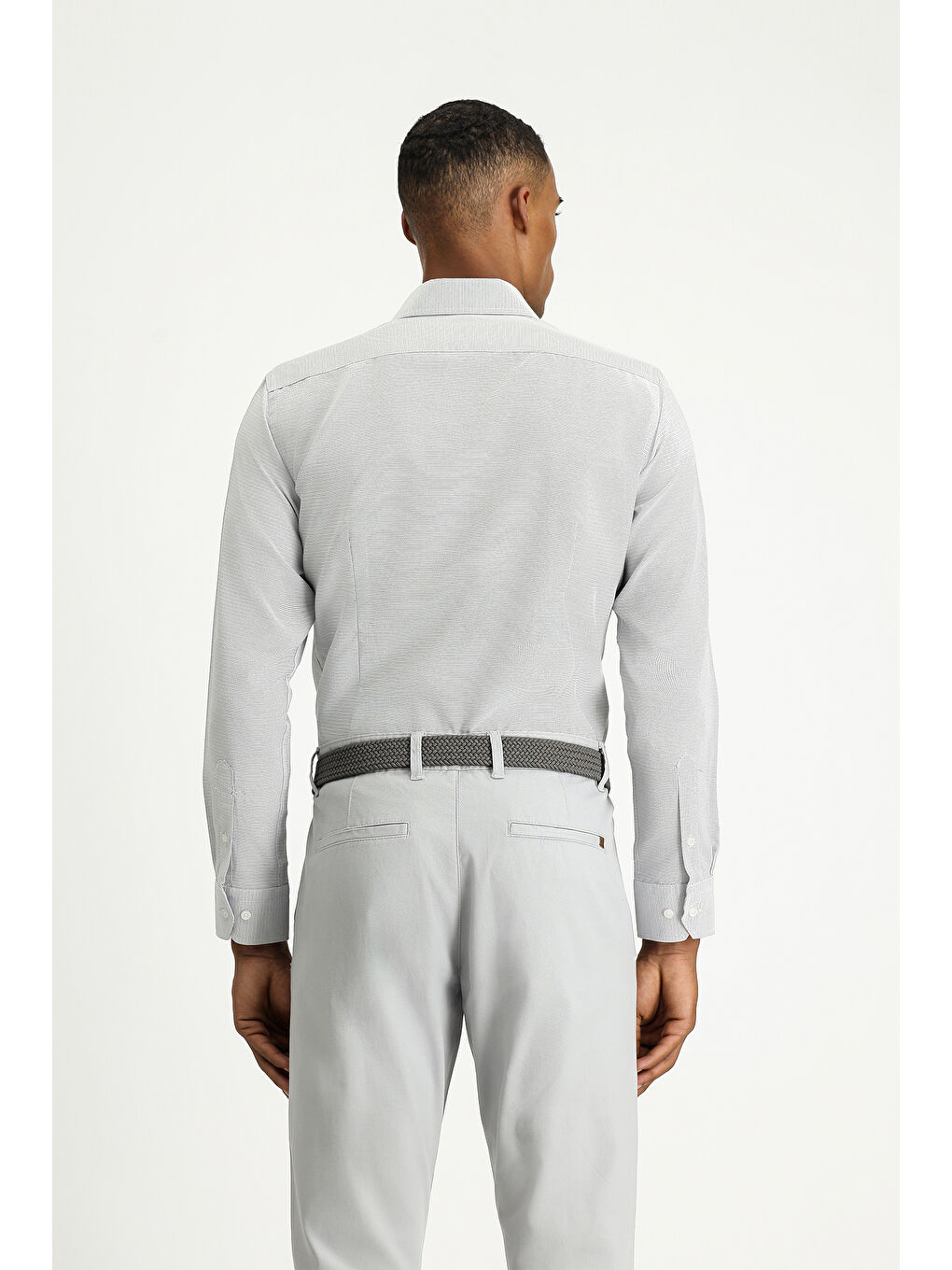 Siyah Uzun Kol Slim Fit Dar Kesim Klasik Desenli Pamuklu Kolay Ütülenebilir Gömlek-3