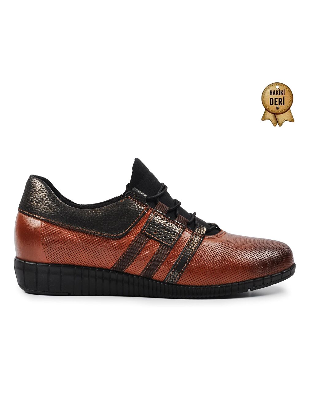 Kahverengi 8251 Taba Hakiki Deri Kadın Klasik Ayakkabı-1