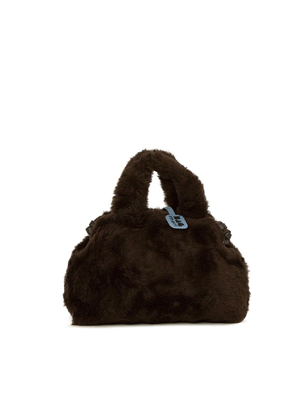 Kahverengi Deri Askılı Burslu Tüylü Çanta