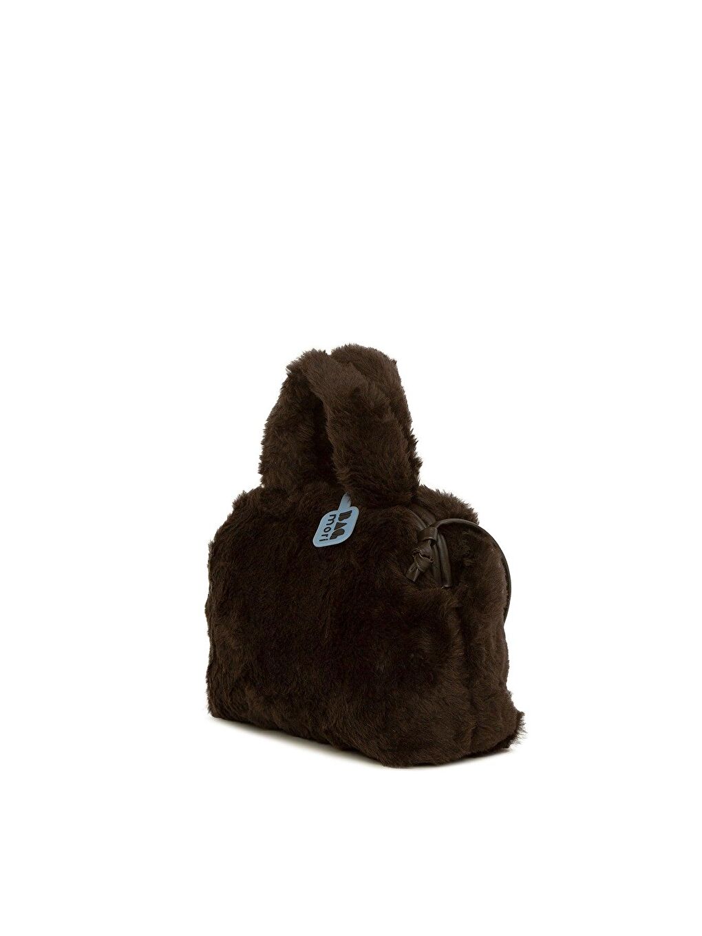 Kahverengi Deri Askılı Burslu Tüylü Çanta-1